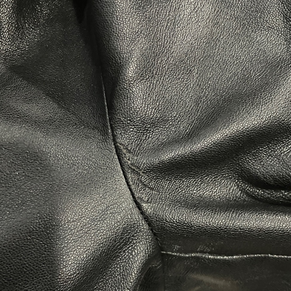 GAP Vegan Faux Leather Bikercore Full Zip Moto Jacket Women’s True Black Small - Picture 9 of 14